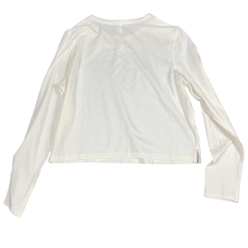 lululemon White Cates LS Long Sleeve T-Shirt Size 8 Cotton Lyocell Linen Blend - Picture 2 of 9